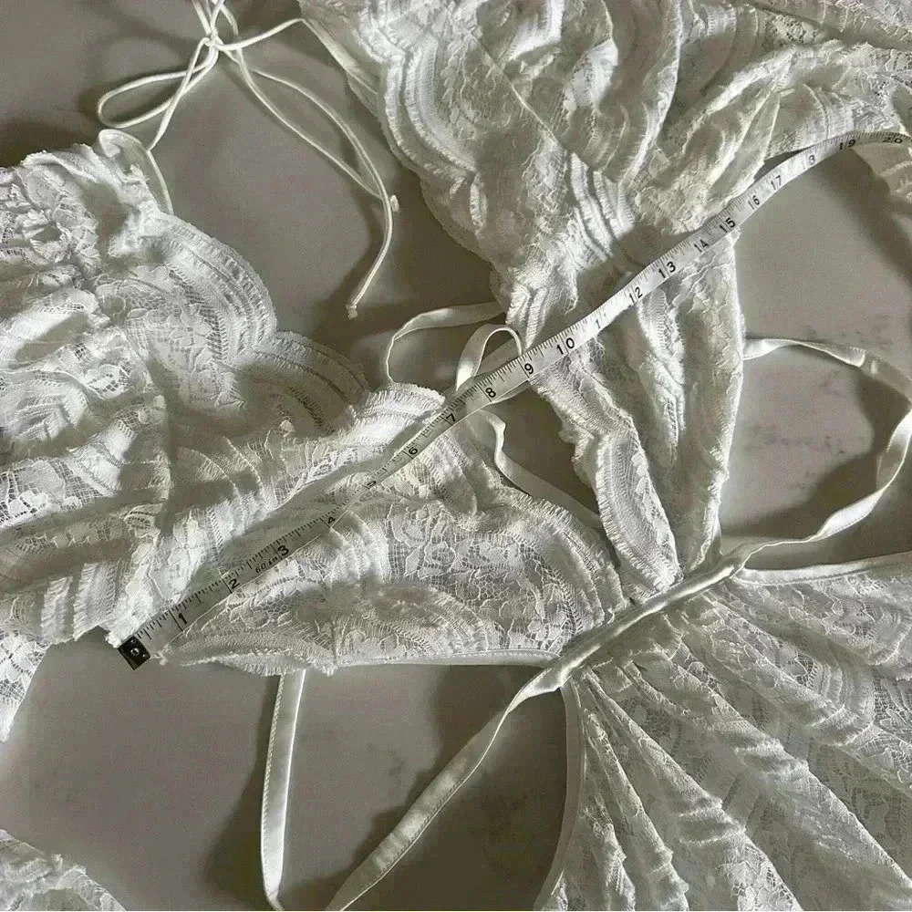 For Love and Lemons Long Sleeve Mimi Dress White Size XL- B02 - Picture 8 of 13
